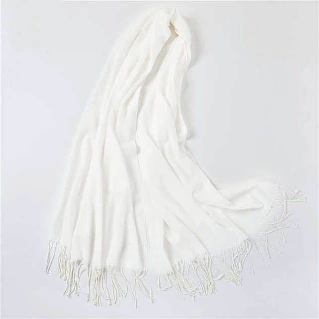 Cashmere Pashmina White Haya Veil