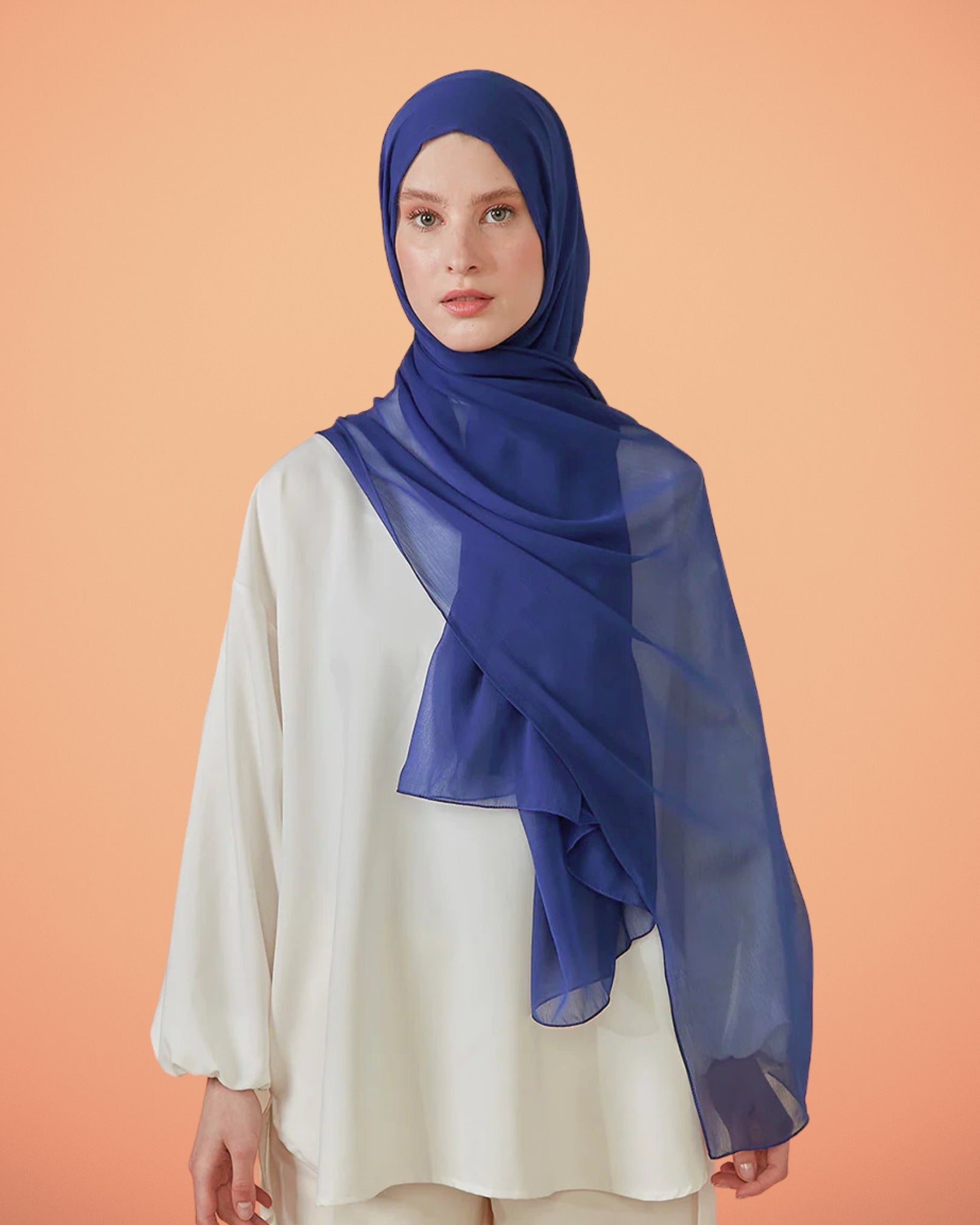 Georgette Hijab - Ink Blue