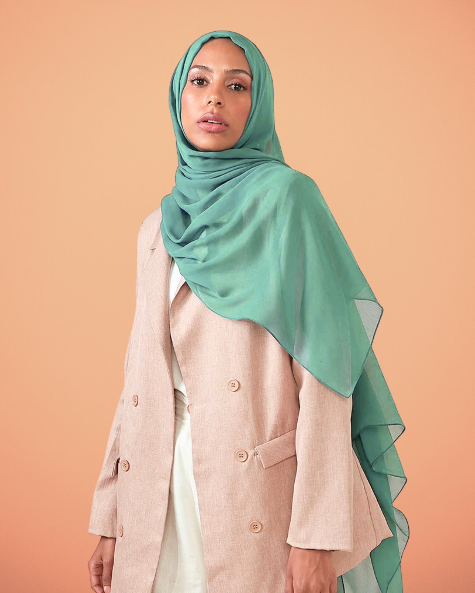 Georgette Hijab - Emerald Green