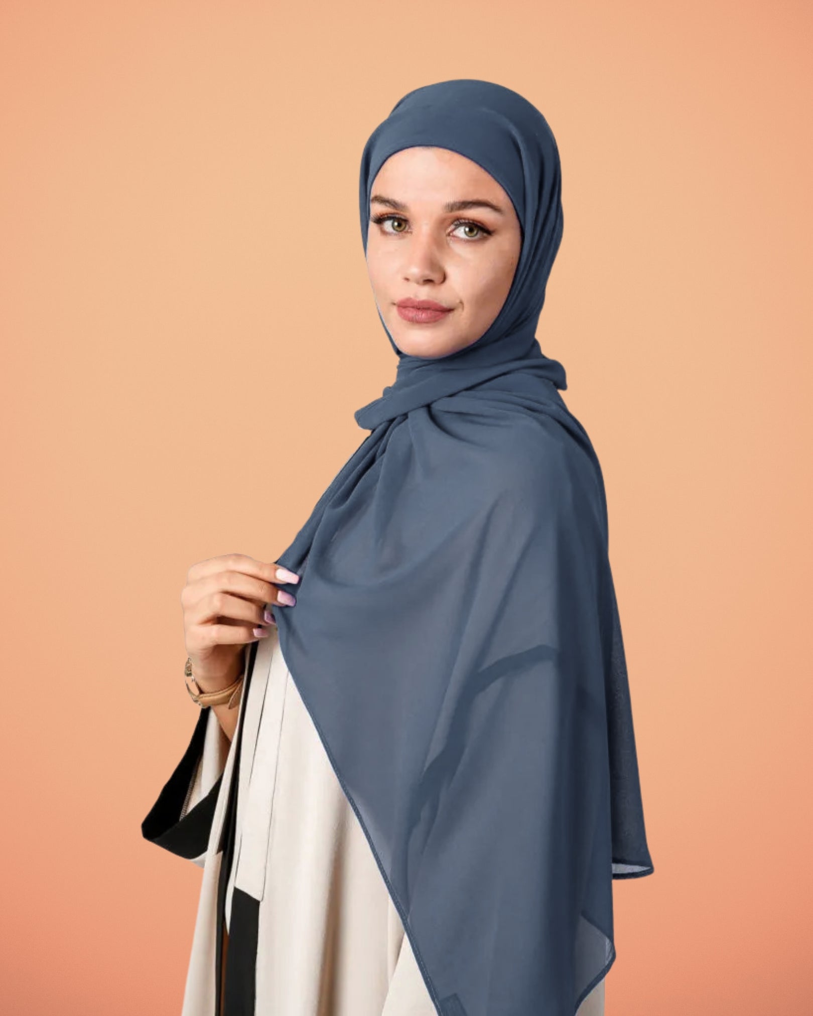 Georgette Hijab - Prussian Blue