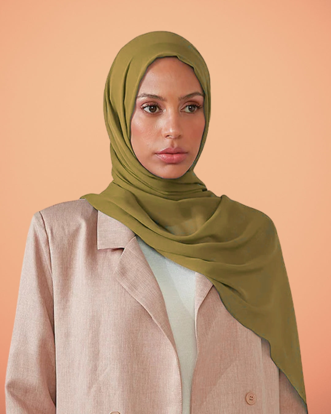 Georgette Hijab - Light Olive
