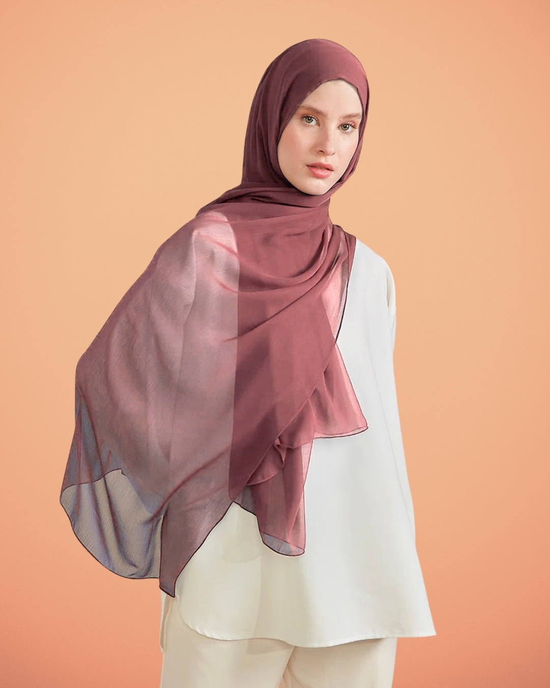 Georgette Hijab - Brownish Pink