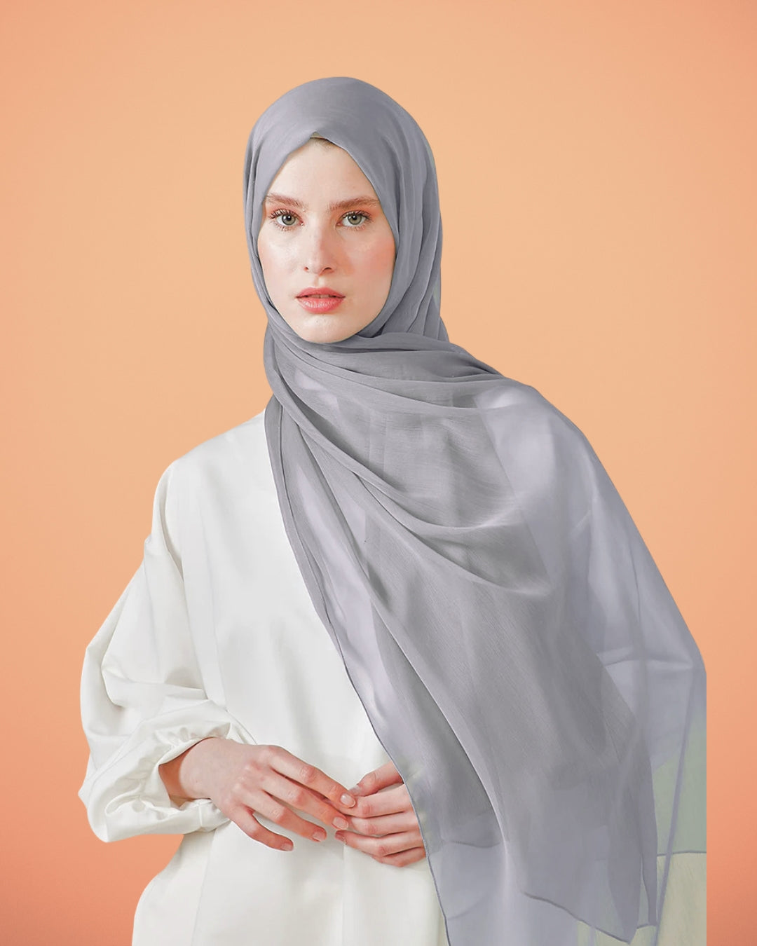 Georgette Hijab - Misty Grey