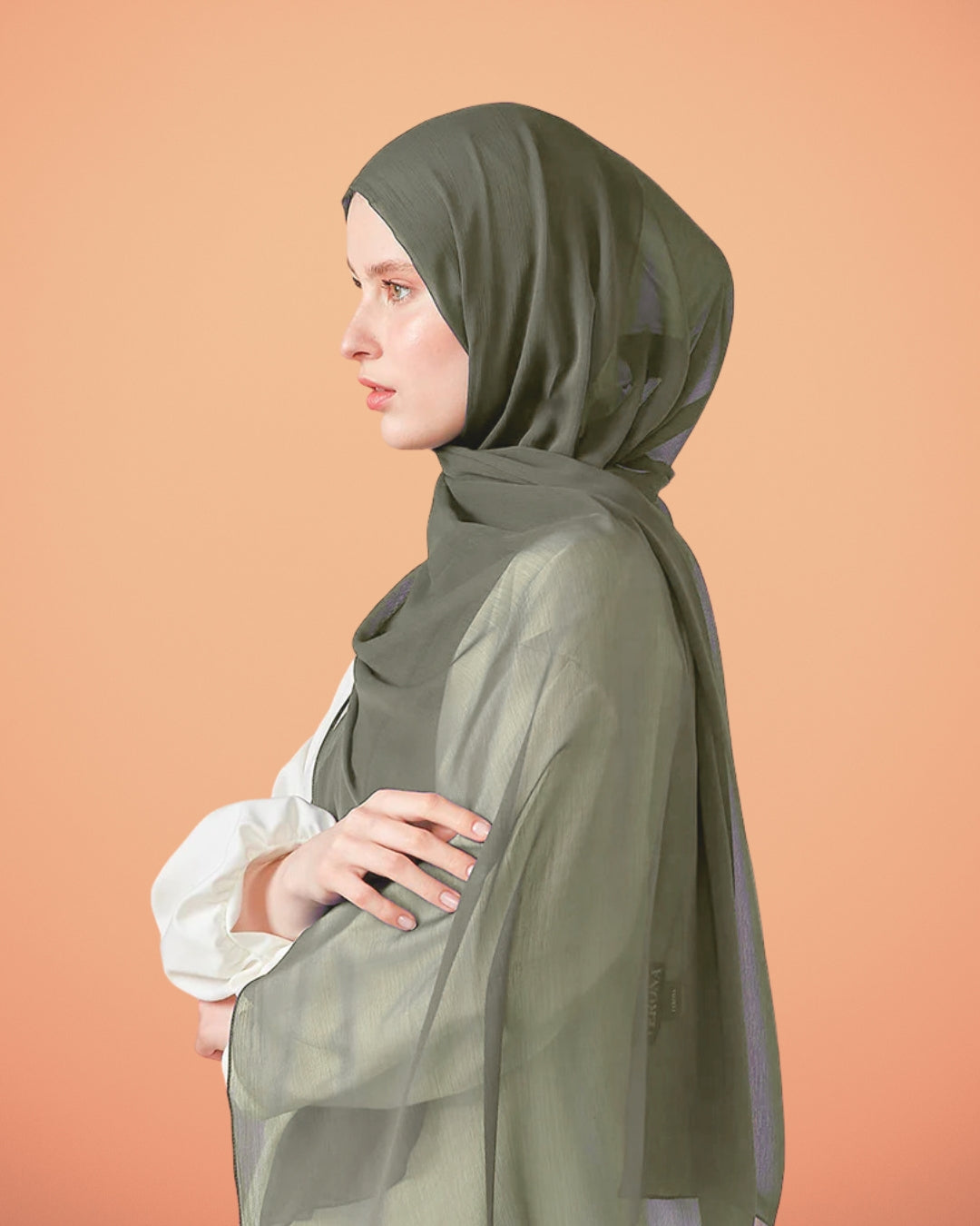 Georgette Hijab - Asparagus Green