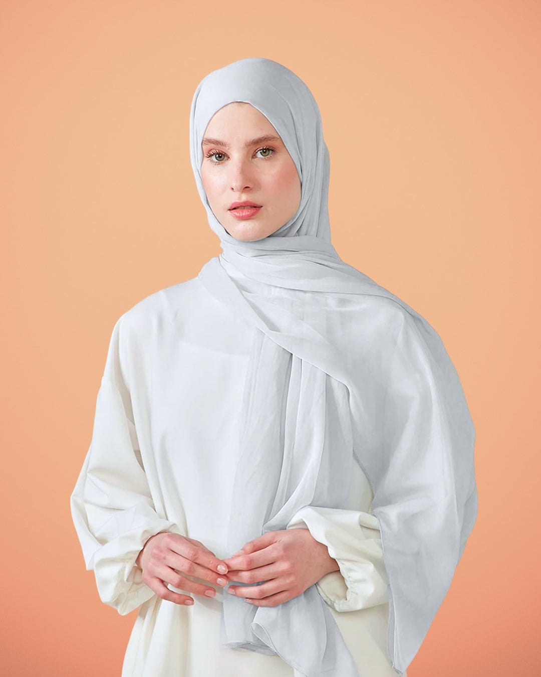 Georgette Hijab - Milky White