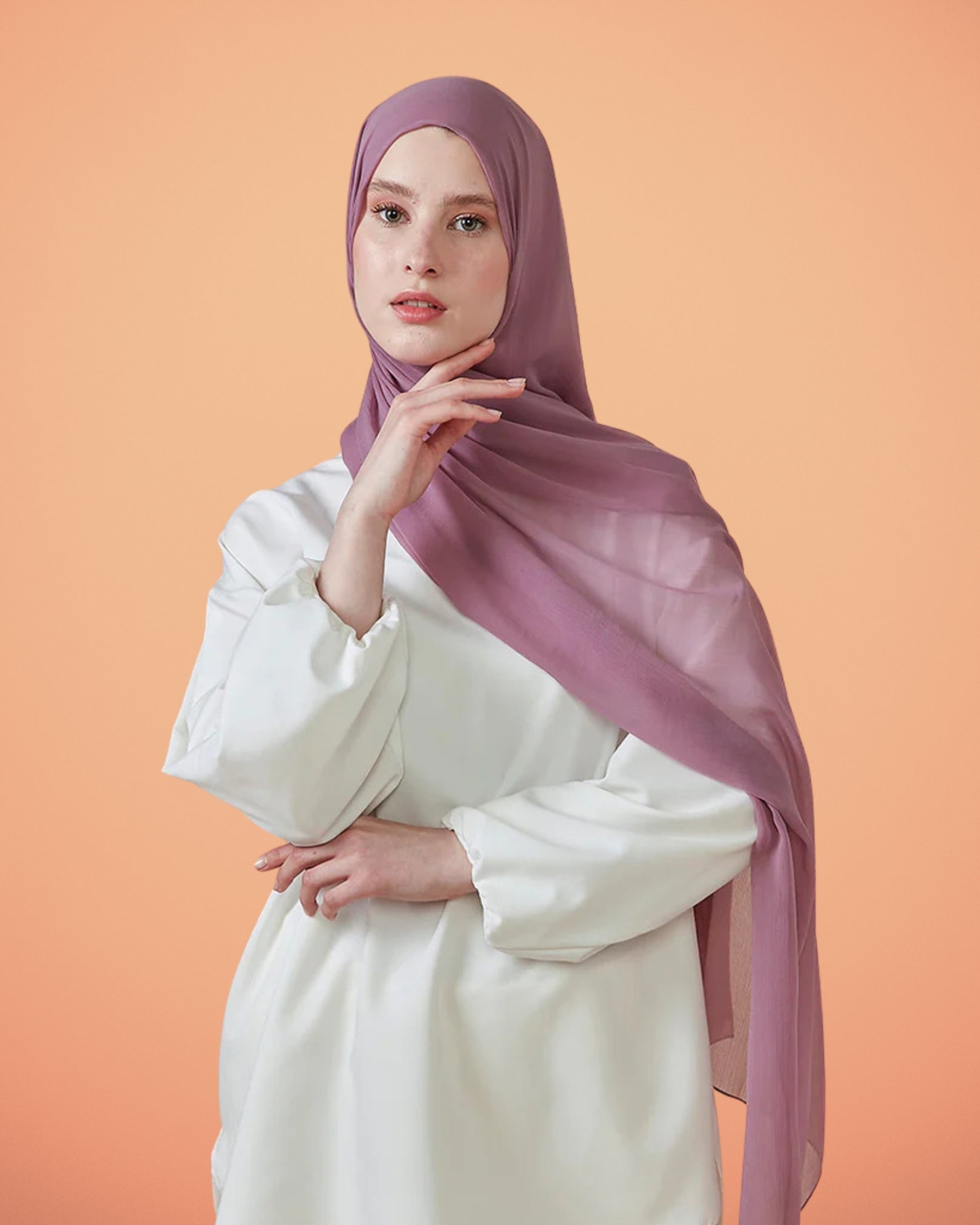 Georgette Hijab - Dusty Purple